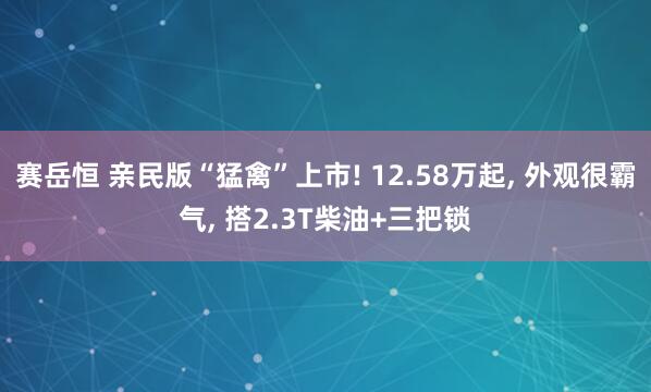 赛岳恒 亲民版“猛禽”上市! 12.58万起, 外观很霸气, 搭2.3T柴油+三把锁